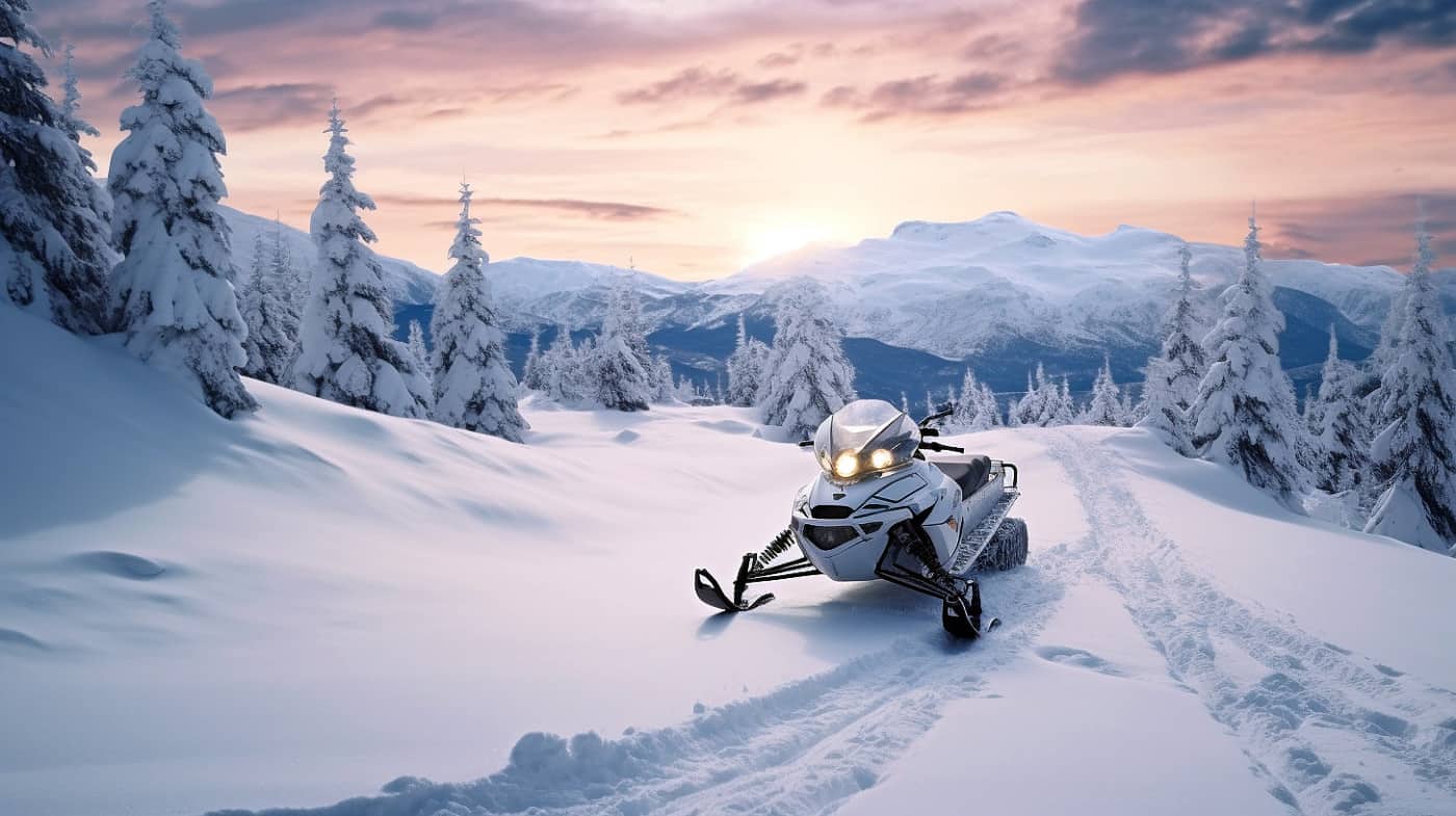 Taxi, hitchhike, walk or order a drive with a snowmobile